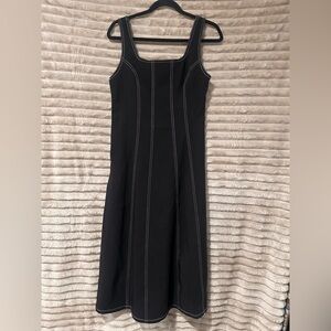 Cider Black Maxi Tank Dress with White Contrast Stitching